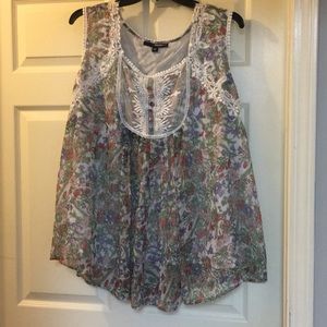 Denim 24/7 floral blouse size 28W